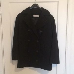 Vintage Perry Ellis Portfolio merino wool peacoat